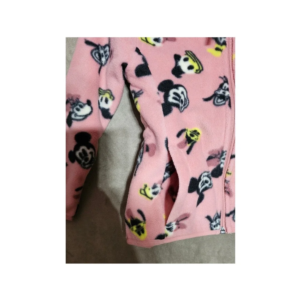 Disney Amazon Essentials Girls Pink Fleece Mickey Minnie Zip Jacket XS 4-5 NWT